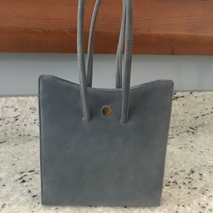 Vintage Suede and purple satin Lennox purse